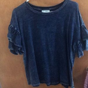 Blue Ruffled Women’s Top